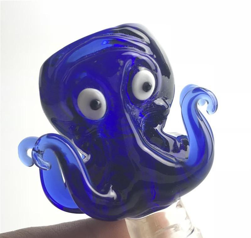 14mm 18mm Bowl Glass Octopus Style Thick Pyrex Glass Bowls with Colorful Blue Tobacco Herb Water Bong Bowl Piece for Smoking