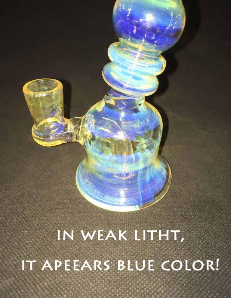 Color Changing Small Bubbler Bong blue