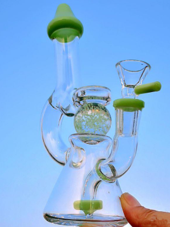 Glow in the Dark Crystal Ball Recycler Bong