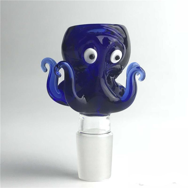 14mm 18mm Bowl Glass Octopus Style Thick Pyrex Glass Bowls with Colorful Blue Tobacco Herb Water Bong Bowl Piece for Smoking