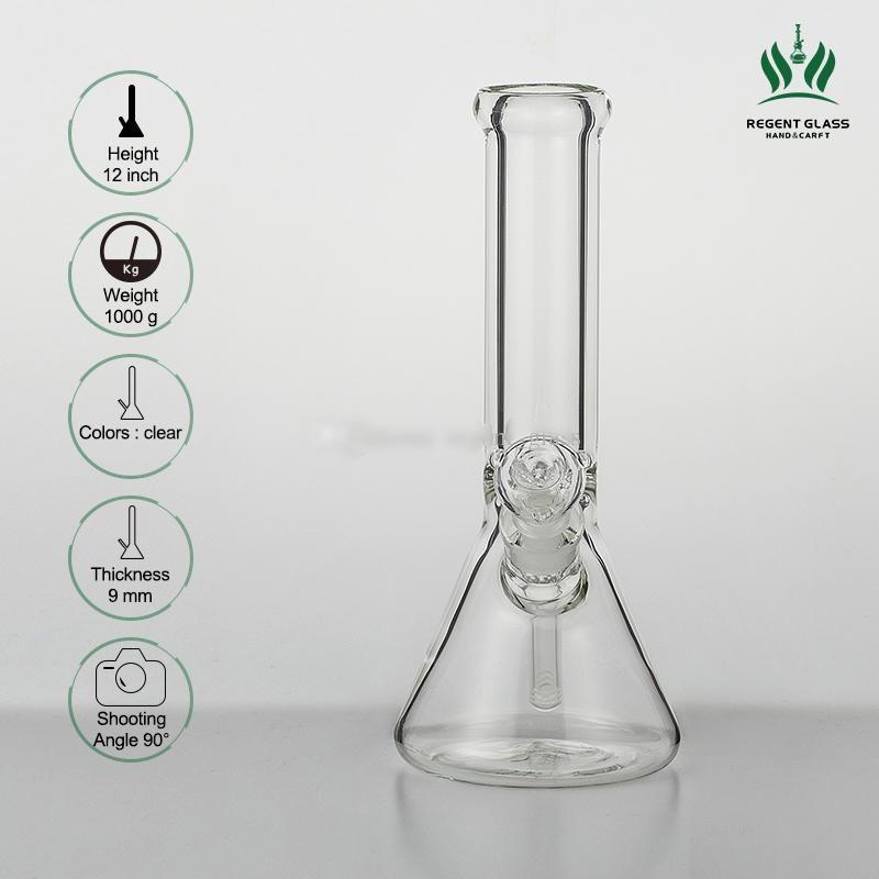 seed of life 12 inches 9mm Bong Beaker Ice thick elephant Joint waterpipe with Beaker 14mm Male Joint Water Pipe glass smoking pipe