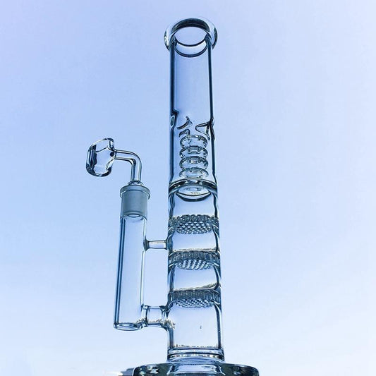 Honeycomb Dab Rig - 12in Tall with Birdcage Percolator