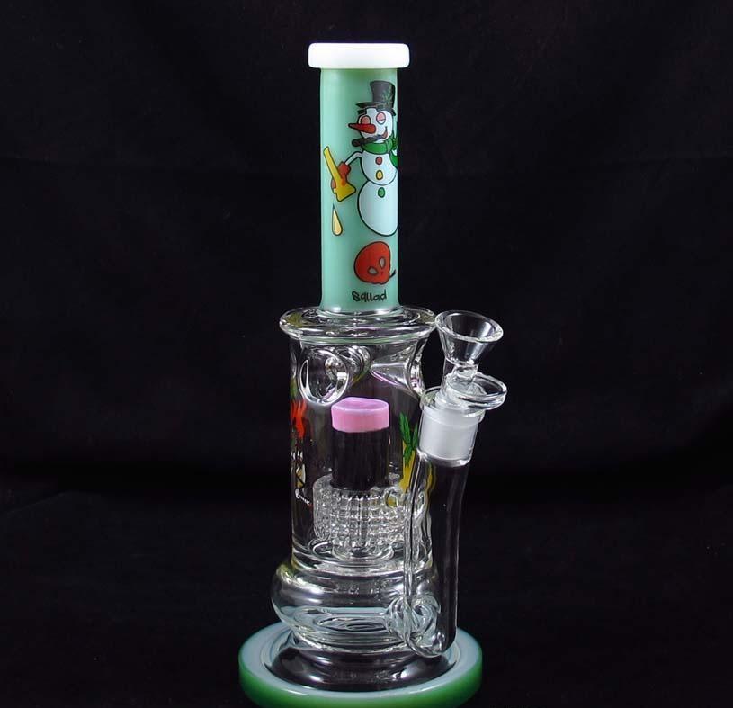 11 Inch thick Scientific bong heavy duty glass bubbler smoking water pipe free shipping wholesale HB-02