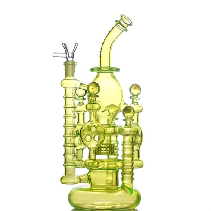 12 In Glass Recycler Dab Rig with Matrix Perc | Bong (Water Pipe)