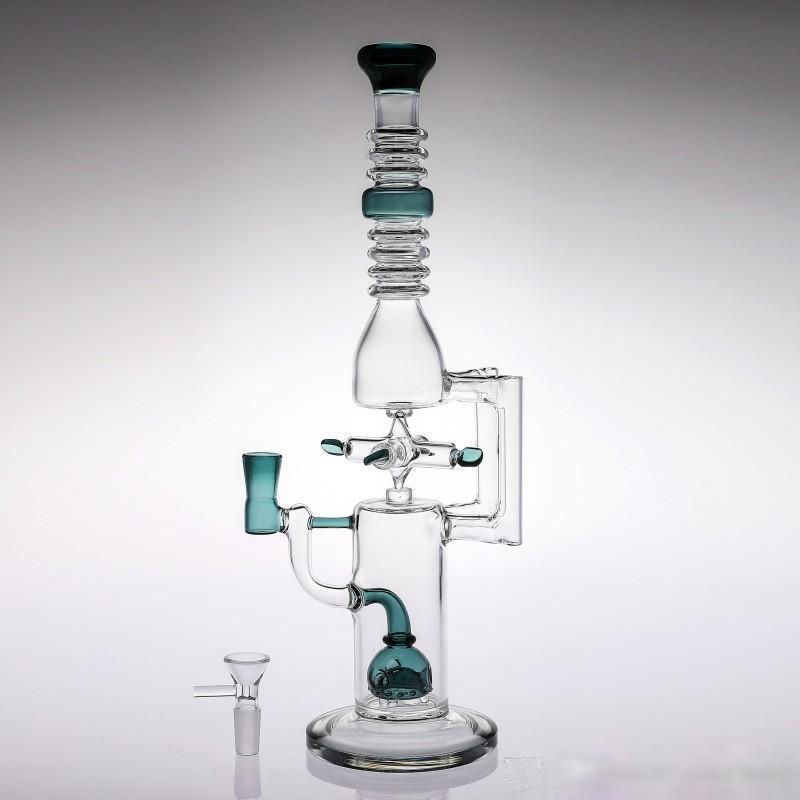 2016 Special Premium glass bong Heavy thickness 18mm oil rig bong Recyclery water pipe oil rigs Pluse glass water pipe Incycler