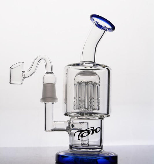 TORO Blue 14mm male joint with bowl pieces thick glass Bong heady oil rigs glass bongs water pipes recycler dab vapor burner