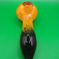 4" Light Orange and Black Glass Hand Pipe (Spoon)
