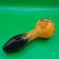 4" Light Orange and Black Glass Hand Pipe (Spoon)