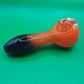 4" Orange and Black Glass Hand Pipe (Spoon)