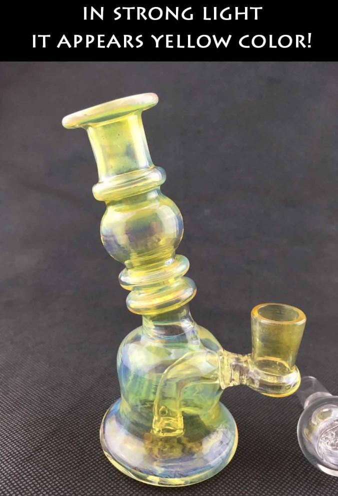 Color Changing Small Bubbler Bong yellow