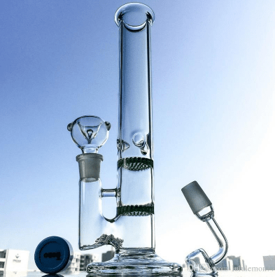 Ice Pinch - Green Percolator Bong - 11.5in(29cm) Tall - 18.8mm Joint
