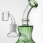 Green 6in Dab Rig Bubbler with curvy banger