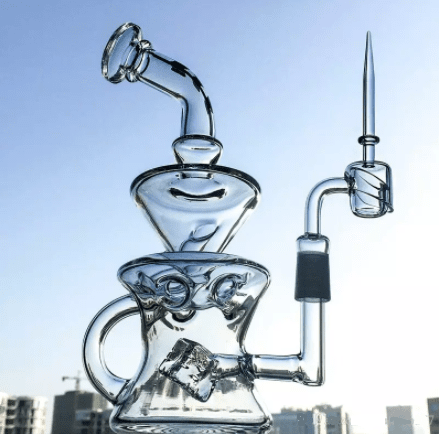 9.5 in glass recycler for concentrates